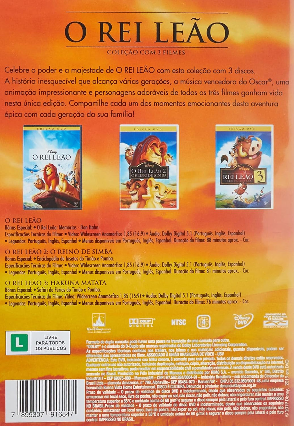 O Rei Leão - Trilogia [DVD]
