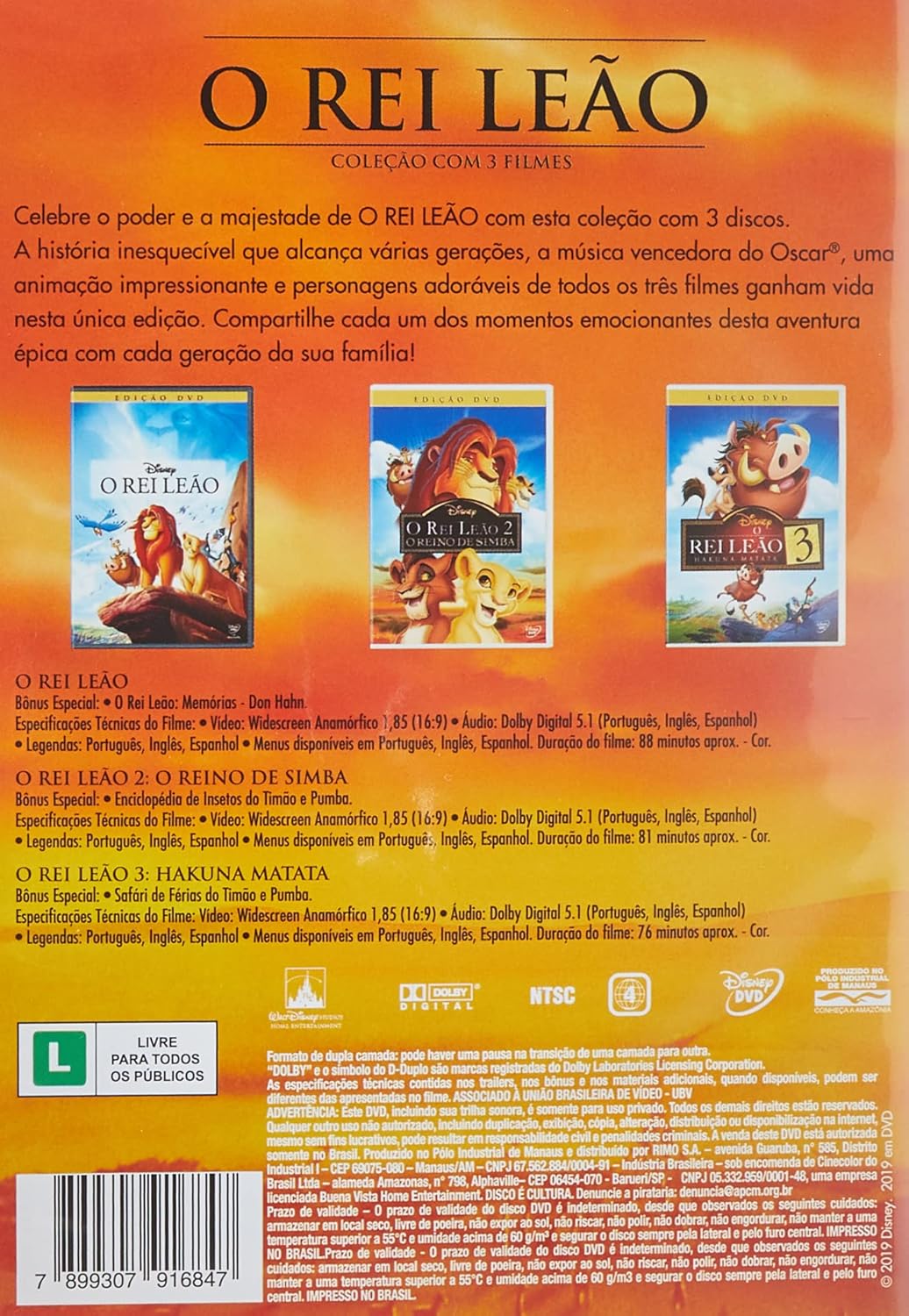 O Rei Leão - Trilogia [DVD]