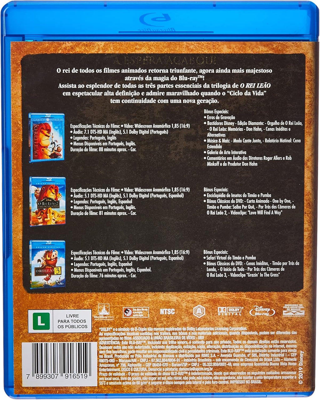 O Rei Leão - Trilogia [Blu-Ray]