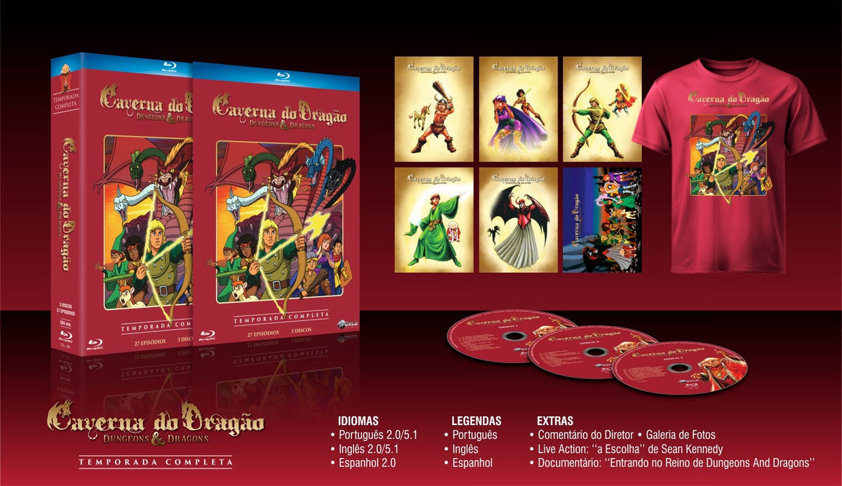 Pre-order Blu-ray Dungeons & Dragons [Caverna do Dragão] [Complete Series] 3-Disc Set + T-Shirt