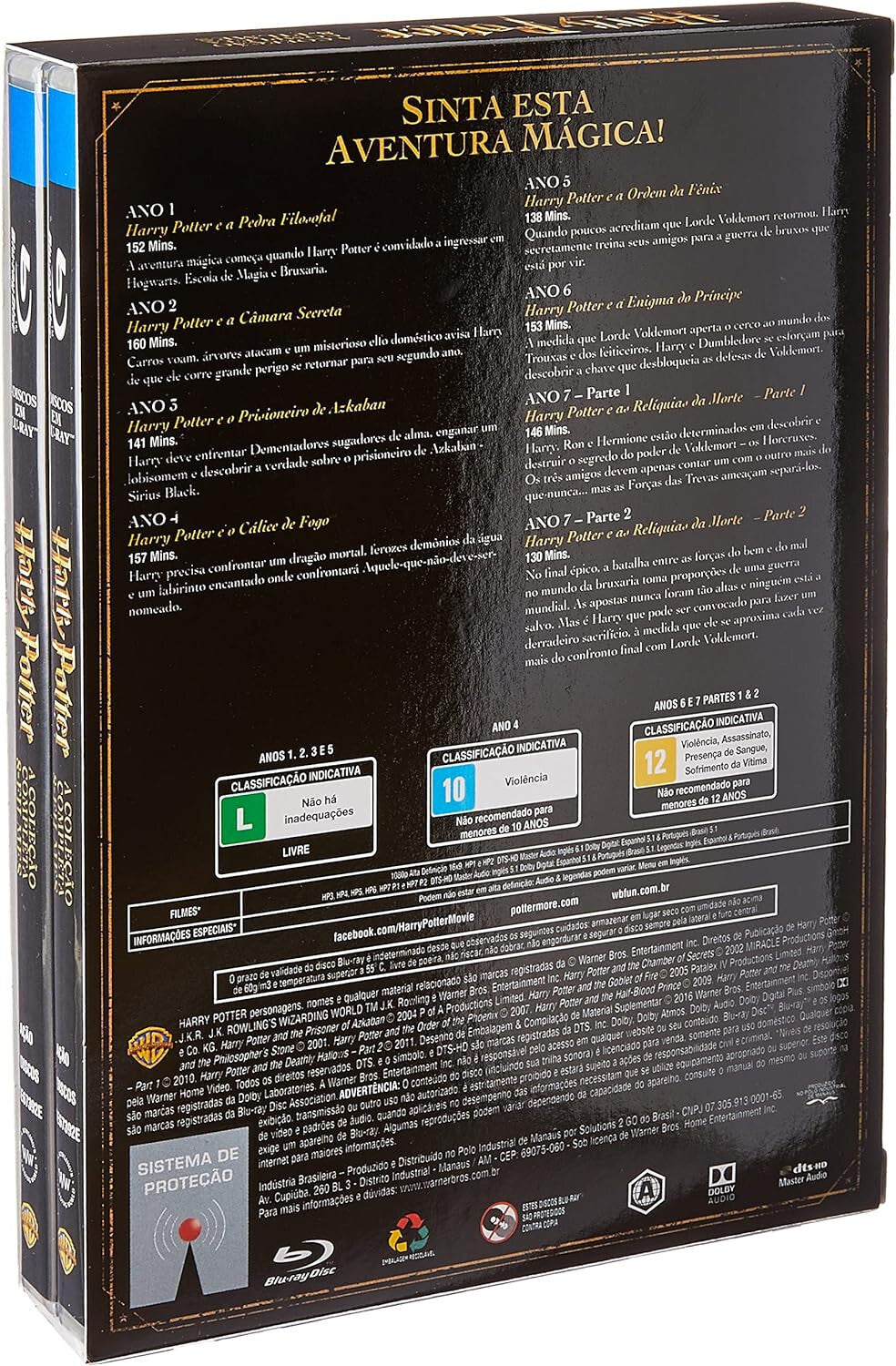 Blu-ray Harry Potter Complete 8-Film Collection [Portuguese + English + Spanish]