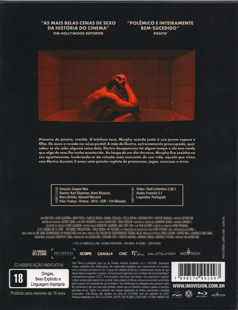 Blu-ray Love 2015 [ Gaspar Noe ] [ Audio in English ] [ Region A ] w/ Slipcover