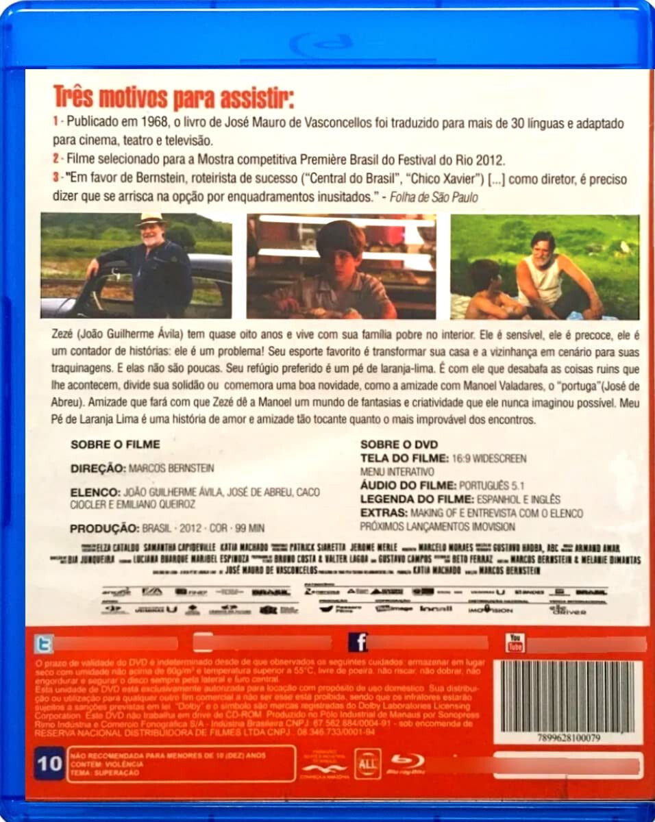 Blu-ray Meu Pe de Laranja Lima  [ Subtitles English + Spanish ] Region ALL